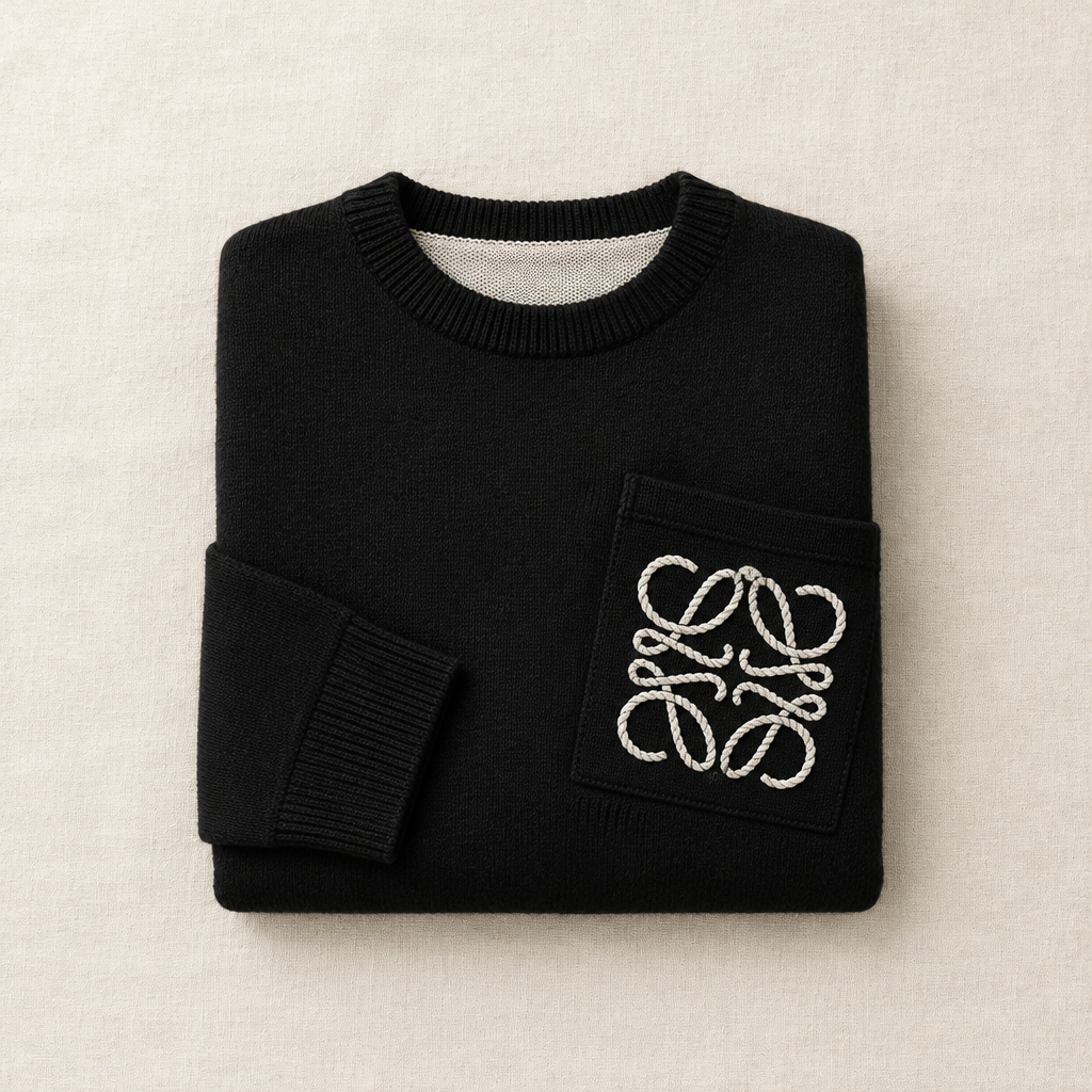 Sweater in Cotton Blend Black