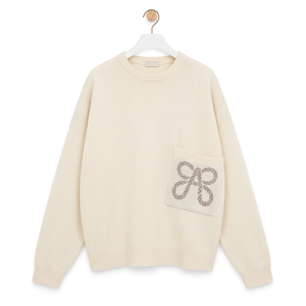 Sweater in Cotton Blend Off White
